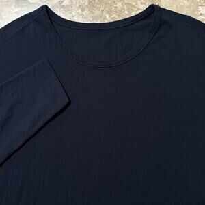 Lululemon Shirt Mens 2XL Blue 5 Year Basic Tee Long Sleeve Stretch Gym Yoga